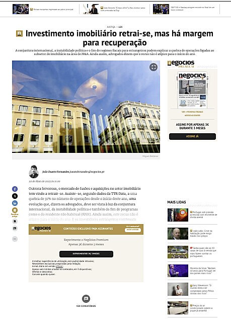 Investimento imobilirio retrai-se, mas h margem para recuperao